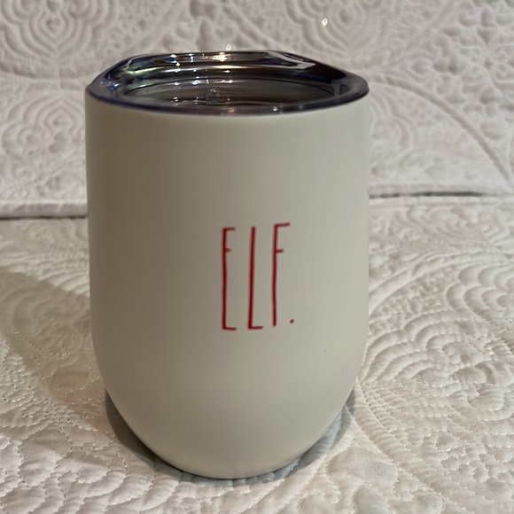 Rae Dunn Santa and Elf stemless wine glasses with lids - Picture 9 of 15